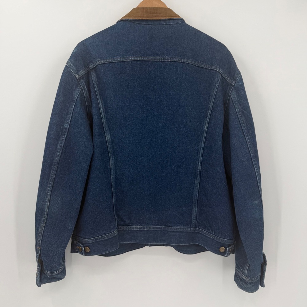 Vintage Lee Storm Rider Men's Blanket Lined Denim Jacket 46L - Picture 2 of 5